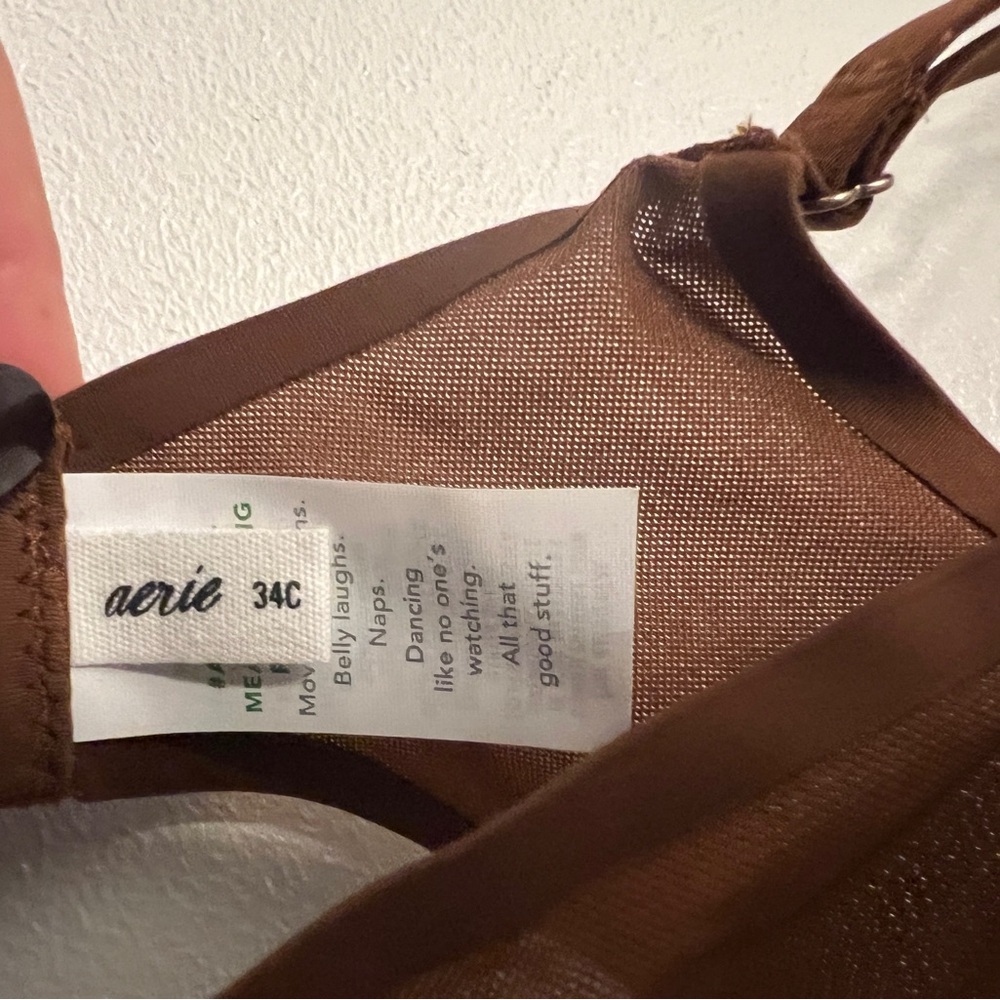 Aerie Smoothez Brown Unlined Mesh Balconette Bra - Picture 9 of 9